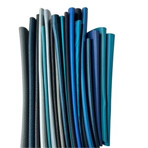 20 Designer Blue Faux Leather Fabric Swatches Quilting Crafts Sewing Upholstery
